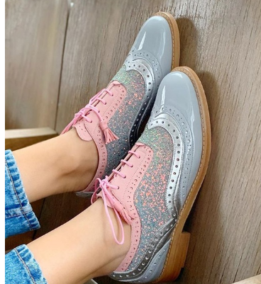 YEELOCA 2020  women flats a001 lace-up Sweet style Girl shoes mixed colors round toe KZ2584