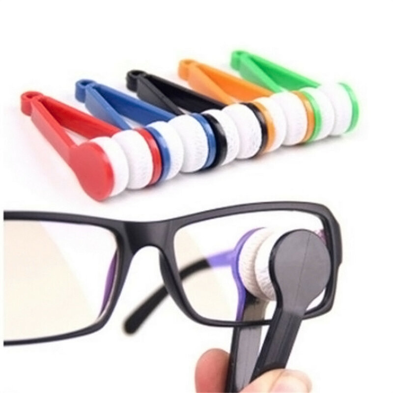 Random Glasses Eyeglass Cleaner Brush Microfiber Spectacles Cleaner Brush Cleaning Tool Multi-Function Portable