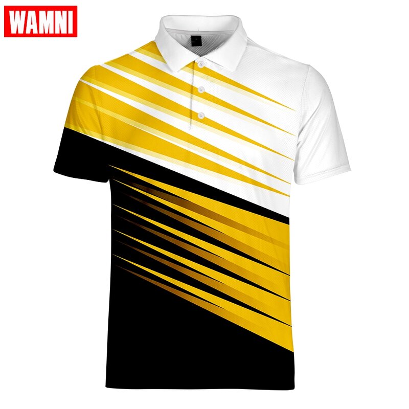 WAMNI Tenis de alta calidad Tops y camisetas de Polo para hombre camisas de Polo para hombre 3D Turn-down collar para hombre polo de secado rápido