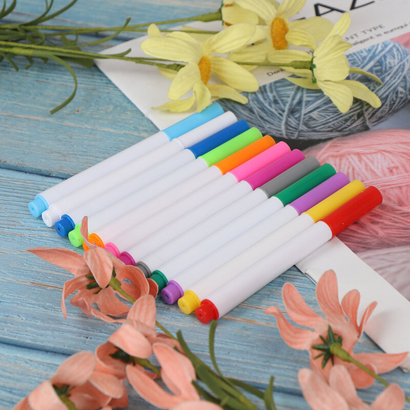 12สีปากกาชอล์กสำหรับสติกเกอร์เด็กกระดานดำ Erasable Non-ฝุ่นชอล์กที่ถอดออกได้ Marker เครื่องเขียนปากกา