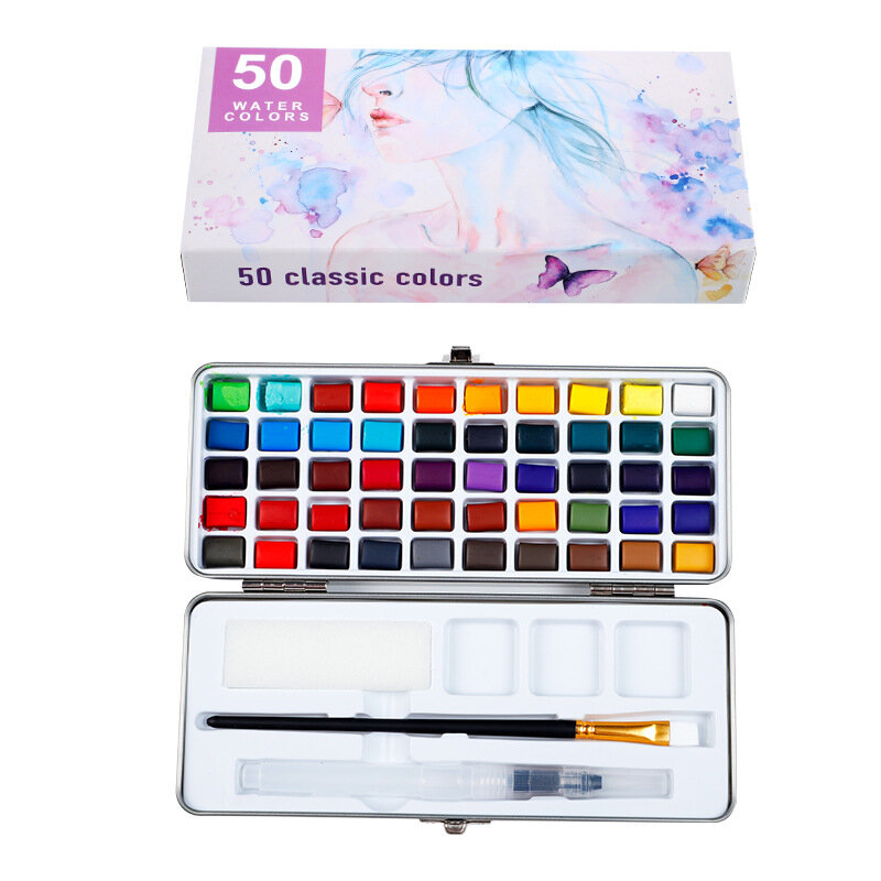 Профессиональная однотонная фотобумага 50/72/90 цветов, базовая неоновая блестящая Акварельная краска для рисования, художественные принадлежности для рисования
