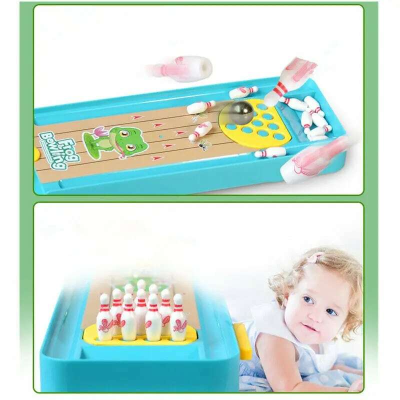 Zabawki edukacyjne montessori dzieci Mini żaba kręgle pulpit interaktywne gry uruchom Pad kryty zabawka na pulpit rodzic-dziecko
