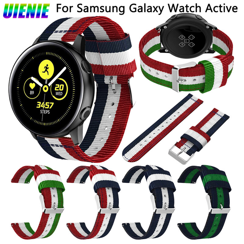 Bracelet de montre en Nylon 20mm, pour Samsung Galaxy Watch 4 40MM/44mm, classique 42MM/46mm/Active 2/Gear S2
