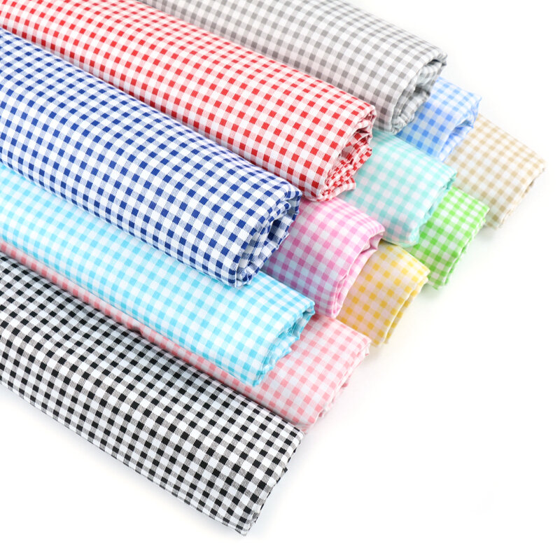 100% Cotton Black White Grey Plaid Printed Fabric For Quilting Kids Patchwork Cloth DIY Sewing Fat Quarters Material For Baby