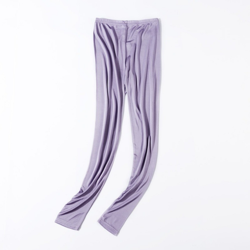 Jedwabne legginsy damskie jednokolorowe cienkie oddychające i nawilżające jedwab spodnie na jesień piżamy domowe spodnie dla kobiet