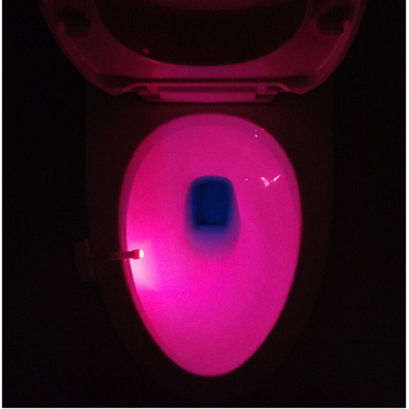 Rétroéclairage LED pour cuvette de toilette avec détecteur de mouvement, lampe de siège de toilette intelligente, veilleuse pour document, 16/8