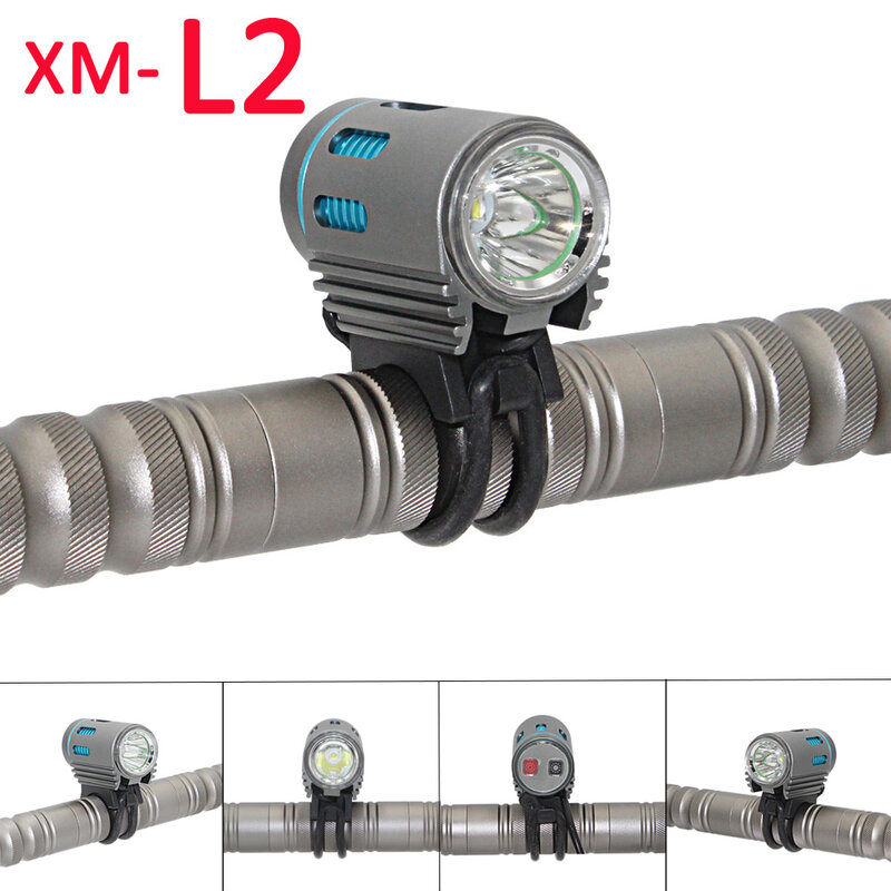 XM-L2 LED 3000LM Vélo lampe de poche Vélo DC Port Avant Lampe Tête Vélo Vélo Lampe Lumière Sauna lumière Torche 4 Mode Lampe de Poche