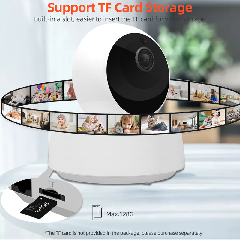 Mini Wireless WiFi IP Camera, Baby Monitor, Vigilância Alarme de Segurança, Smart Home, Ewelink App, 360 IR, 1080P HD, GK-200MP2-B, Novo