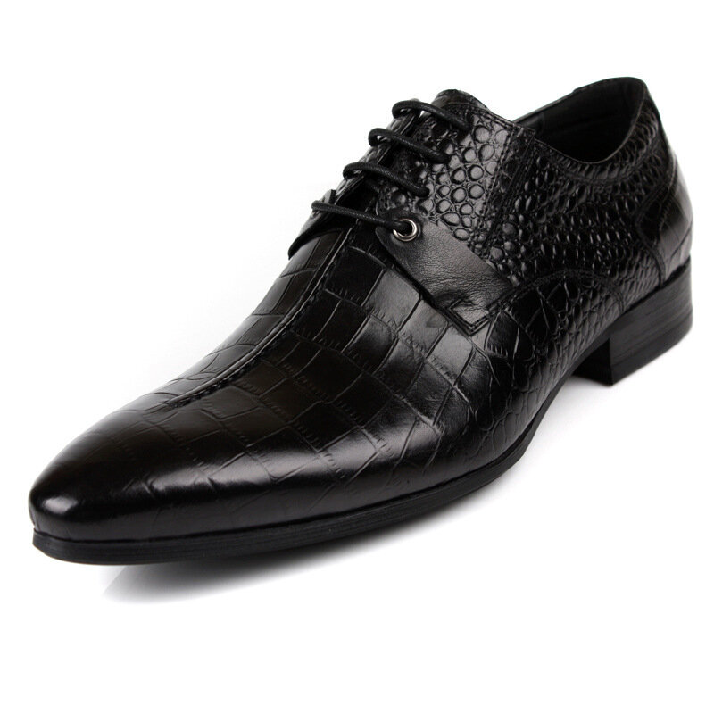 Homens de negócios sapatos couro genuíno vestido preto marrom italiano moda apontou toe festa casamento sapatos masculinos calçados alta qualidade
