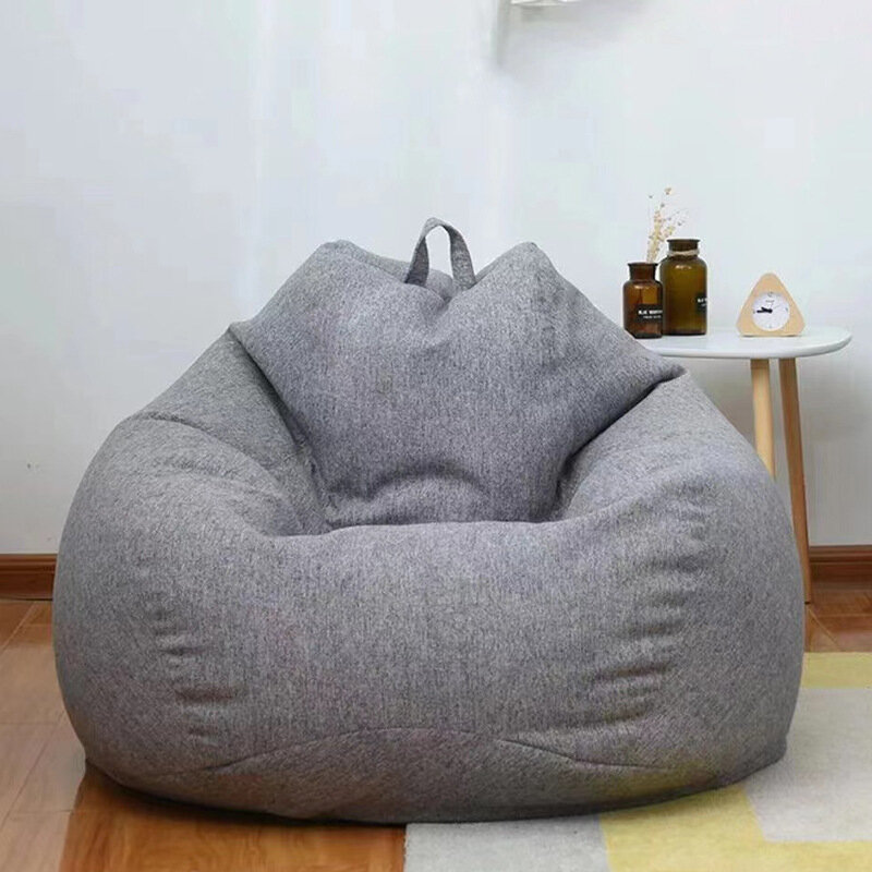 Чехол для дивана 100X120, гигантское кресло без наполнителя, из льняной ткани, мешок для отдыха, пуф, татами, салонный пуф