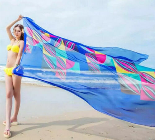 2021 Summer Women Cover Up Chiffon Beach Bikini Print Sheer Loose Bandage Wrap sciarpa Pareo costumi da bagno Sarong Ladies Beachwear