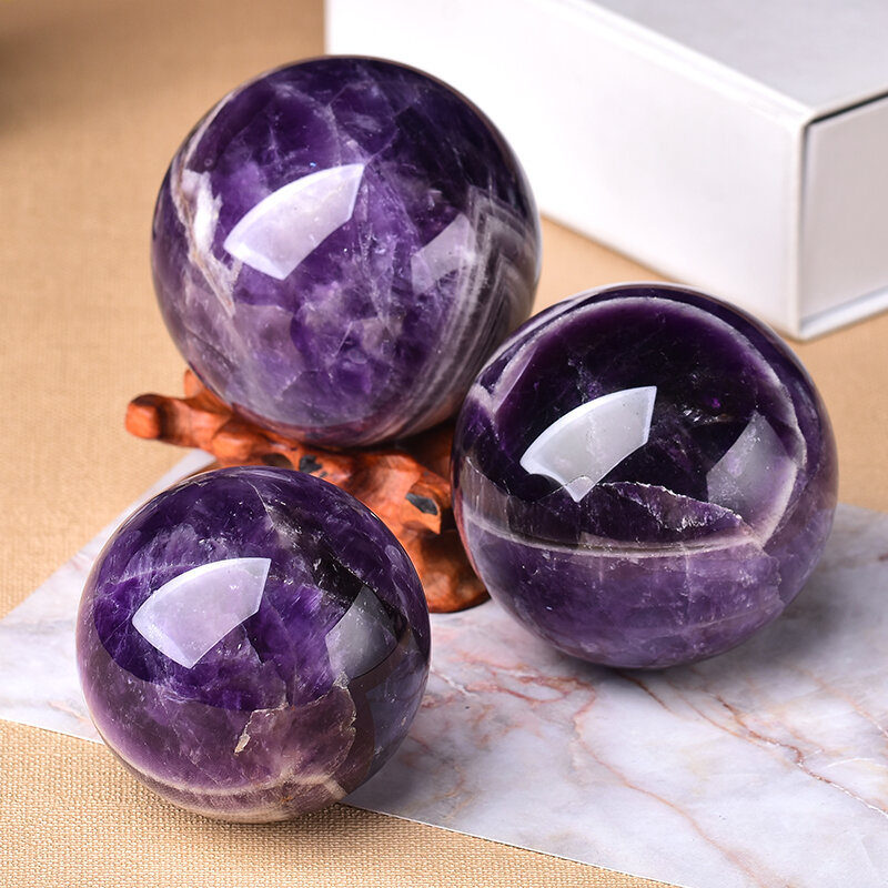 1pc natürlichen Traum Amethyst Ball poliert Globus Massage Ball Reiki Heils tein Home Dekoration exquisite Geschenke Souvenirs Geschenk