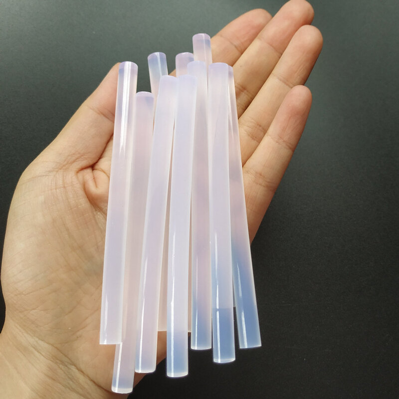 10 pieces quente derretimento adesivo transparente 7x100mm cola vara silicone alta viscosidade fortalecer stickiness