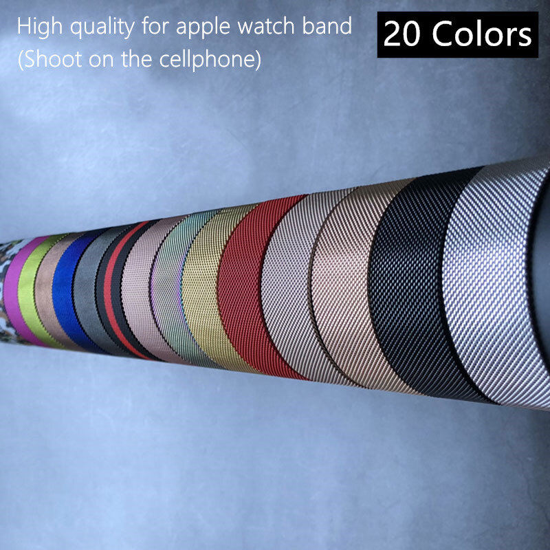 Миланская петля, ремешок для Apple Watch, 42 мм, 38 мм, Iwatch 4, 3, 2, 1, Mdnen, браслет из нержавеющей стали, часы с магнитной пряжкой
