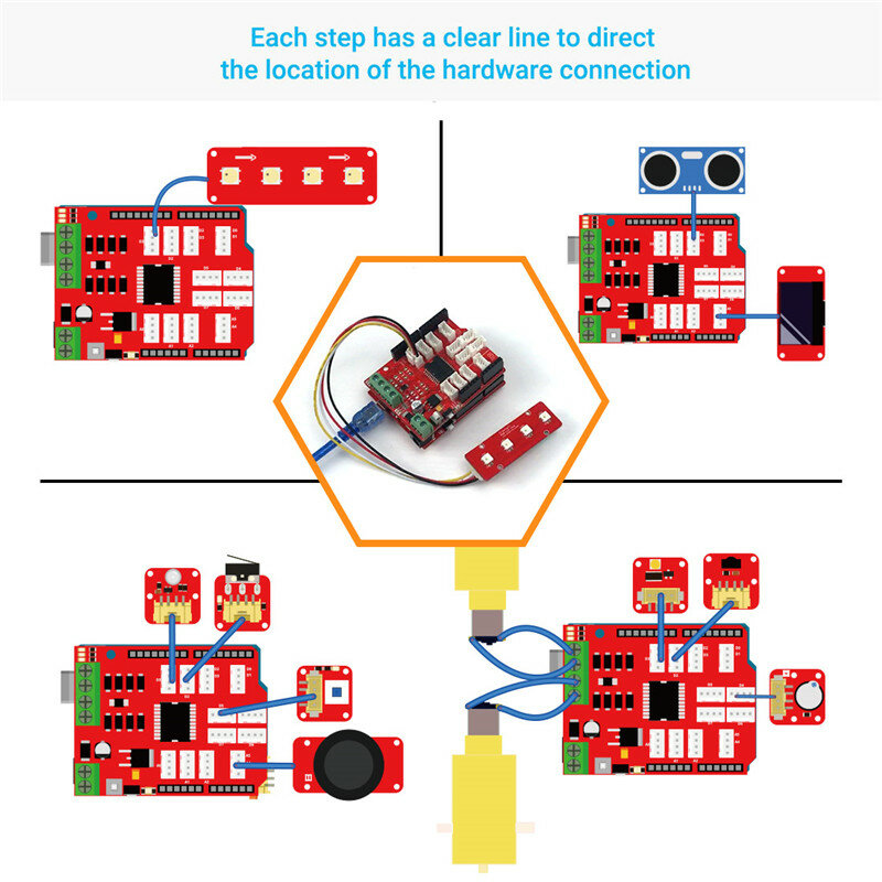 Elecrow – Kit d'apprentissage programmable pour Arduino, avec 20 modules de capteurs pour les apprenants