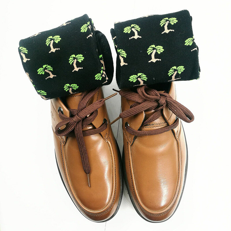 Calzini in cotone pettinato da uomo classici colorati PEONFLY calzini da lavoro felici di alta qualità calzini lunghi da regalo per uomo