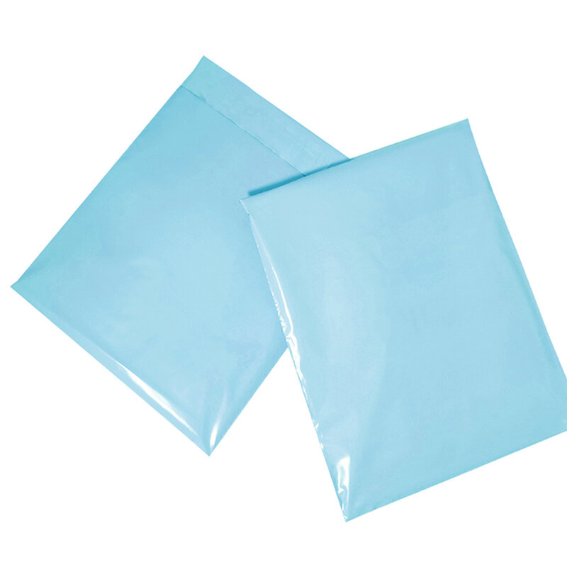 10 pçs azul poli mailer sacos de roupas autoadesivas mailer pacote de envio postal saco de presente sacos de correio envelope de armazenamento