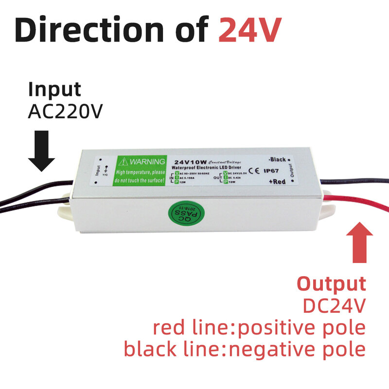DC12V DC24V Constant Voltage LED Driver Input AC85-265V 10W 15W 20W 36W LED Power Supplies IP67 Waterproof Lighting Transformer