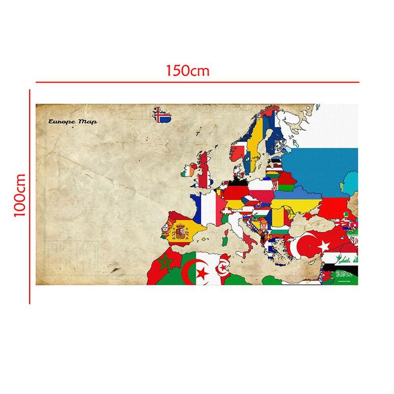 Nicht-woven Europa Decor Karte Home Office Schule Wand Dekor Malerei 150x 100cm Foto Studio Hintergrund Welt Karte