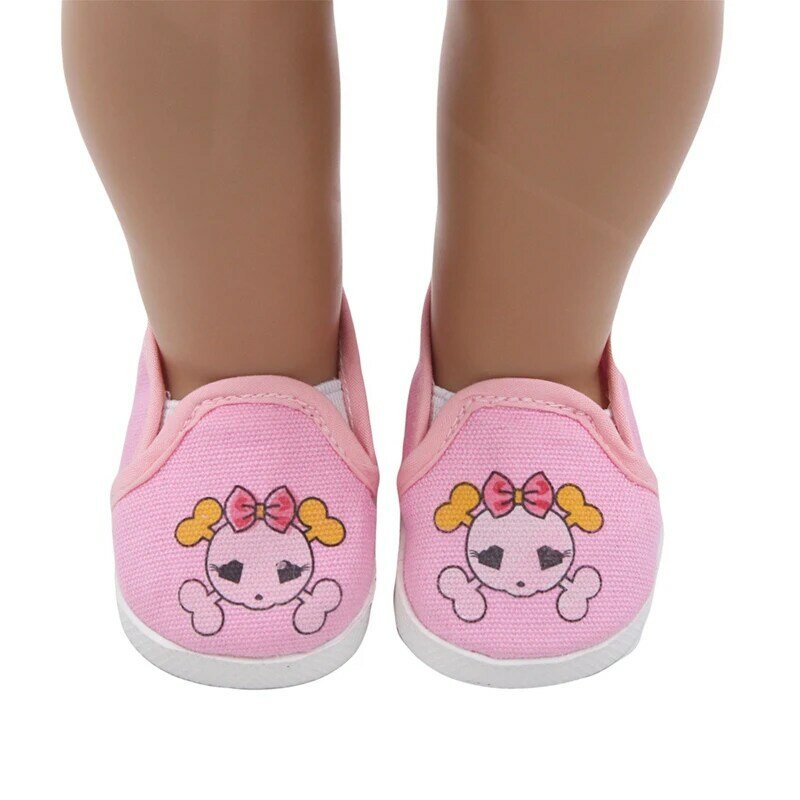 Zapatos de muñeca de tela de 7cm, diferentes estilos, accesorios de ropa para Niña Americana de 18 pulgadas y bebé recién nacido de 43cm, OG, juguete de bricolaje para niña