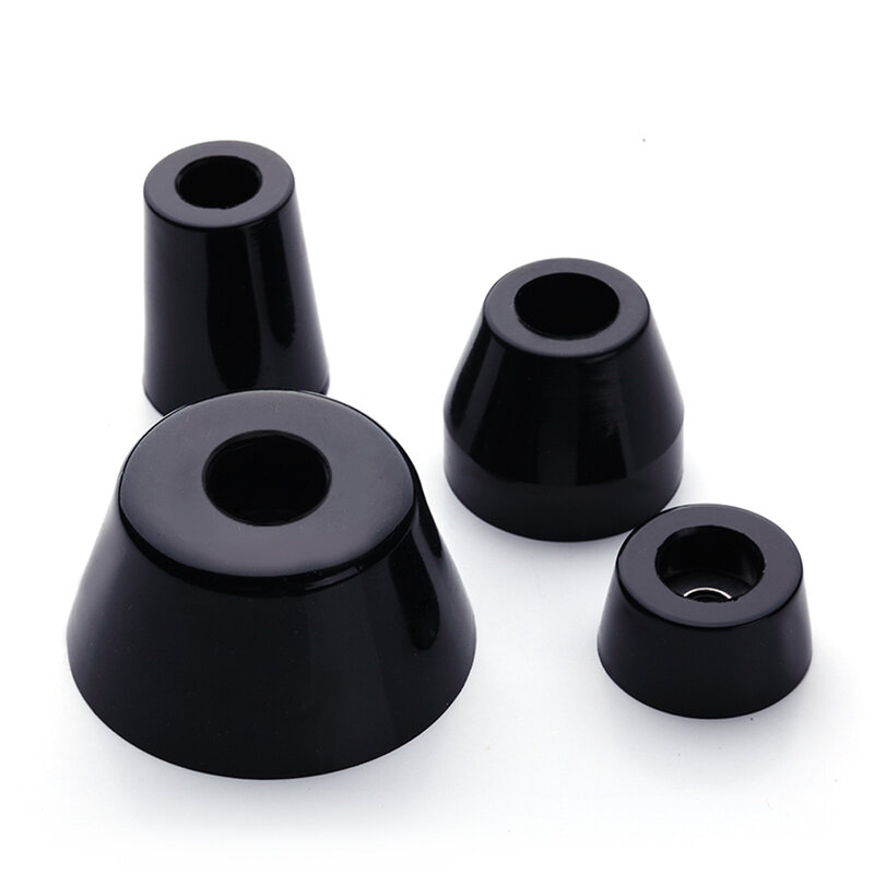 4 Stuks Zwart Rubber Voeten Met Wasmachine Conische Anti Slip Shock Pad Voor Speaker Kasten Flight Cases Meubels Floor Protector