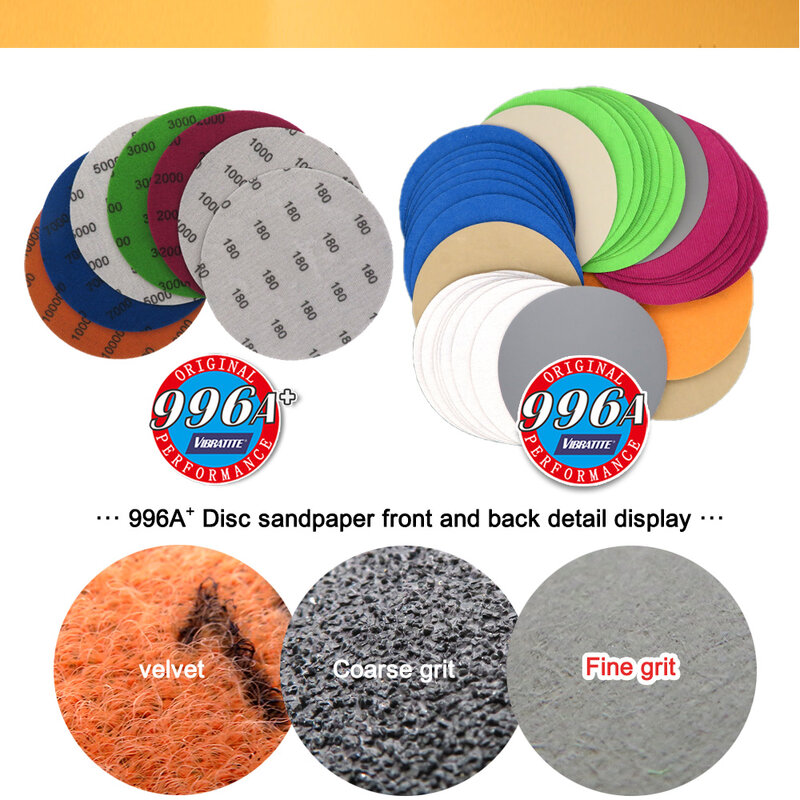 20pcs 5 Inch(125mm) Sandpaper High Performance Heavy Duty Silicon Carbide Wet&Dry Hook and Loop Sanding Discs