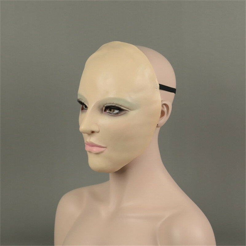 Máscara femenina realista para Halloween, disfraz de chica Sexy, máscara de fiesta de látex, disfraz de Crossdress