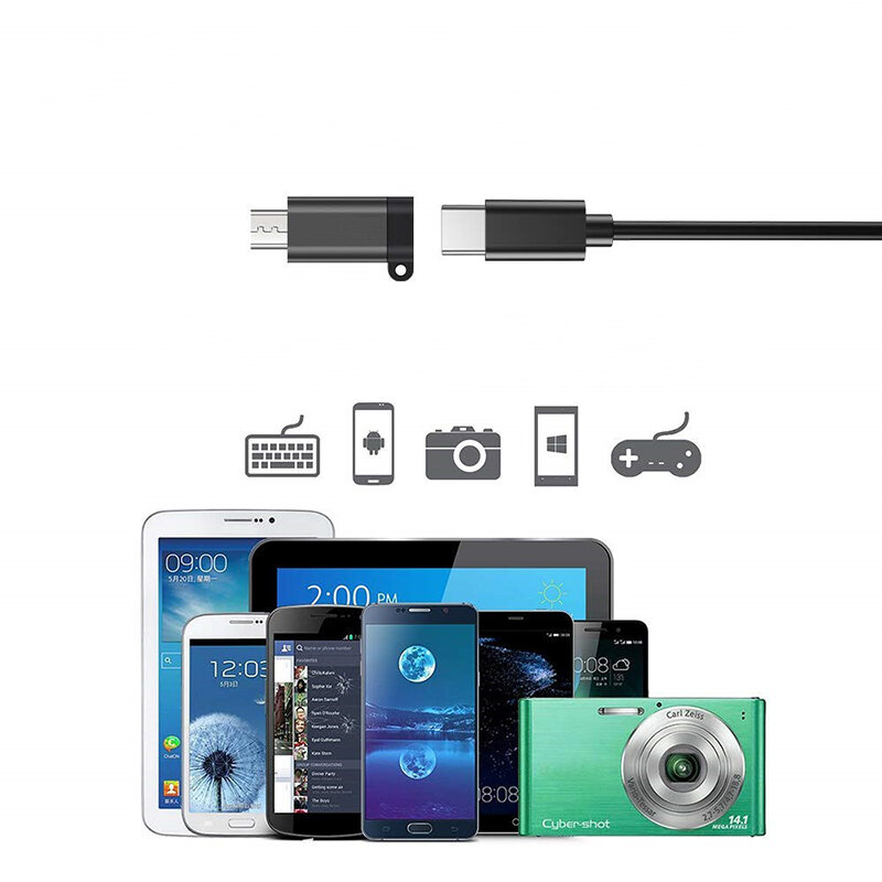 Adaptador USB tipo C a Micro USB hembra a macho, convertidor para Xiaomi, Samsung, Cable de datos