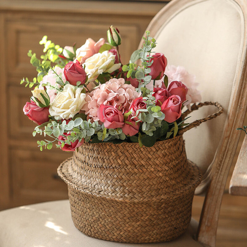 Bunga Buatan Hydrangea Sutra Dekorasi Rumah Pernikahan Bunga Palsu Besar Dekorasi DIY Hydrangea untuk Perlengkapan Karangan Bunga Pesta Hotel