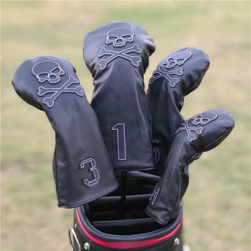 SKULL Golf Woods Headcovers para Driver Fairway Putter 135H Clubs Set Headcovers PU Leather Unisex