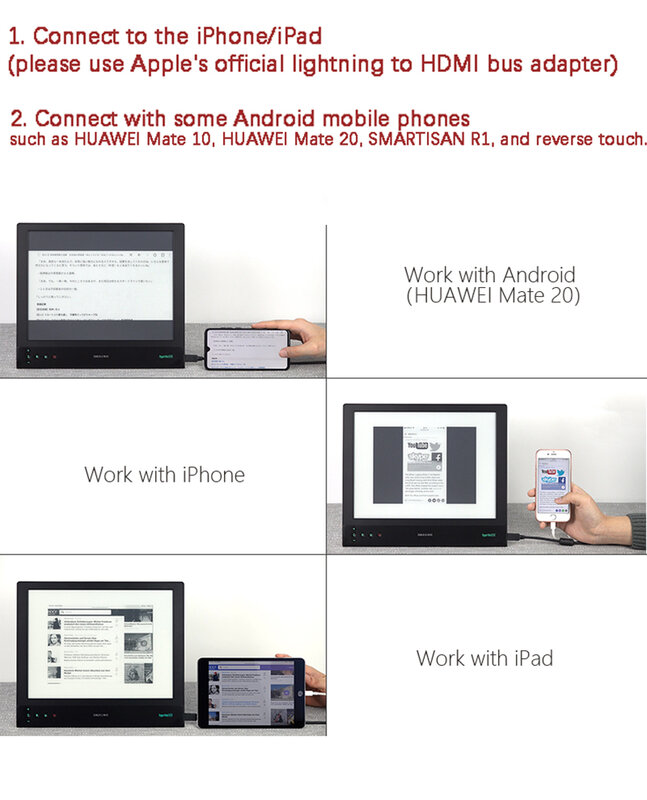13.3 pollici 2200x1650 2K E Ink Touch Monitor Paperlike Ebook schermo Flicler Display gratuito cura degli occhi modifica codici corso Online DASUNG