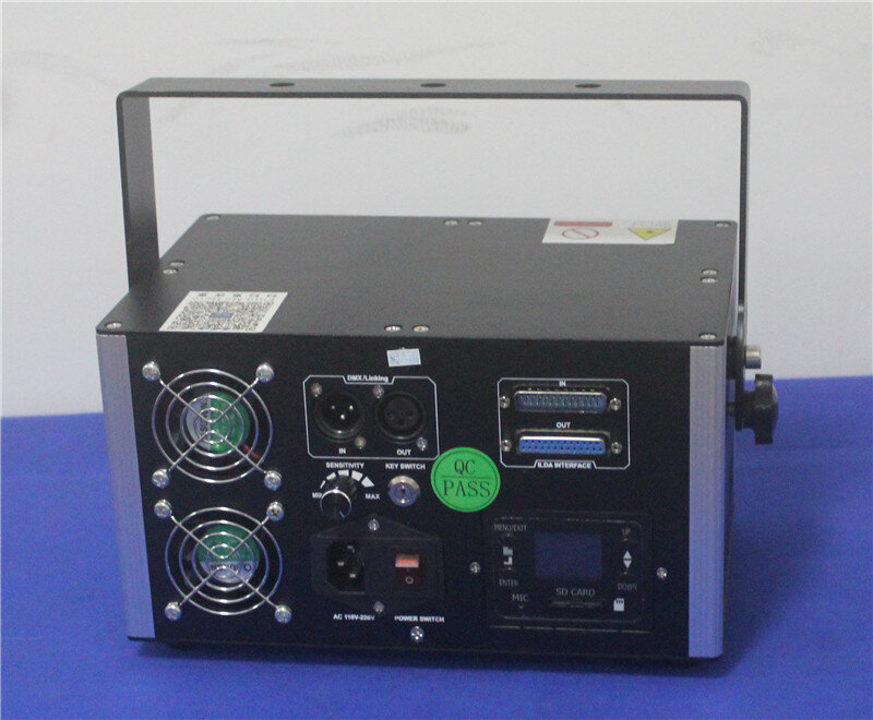 Kostenloser Versand SD Karte Laser 5000mW RGB Sound Licht ILDA Audio DMX Bühne Licht