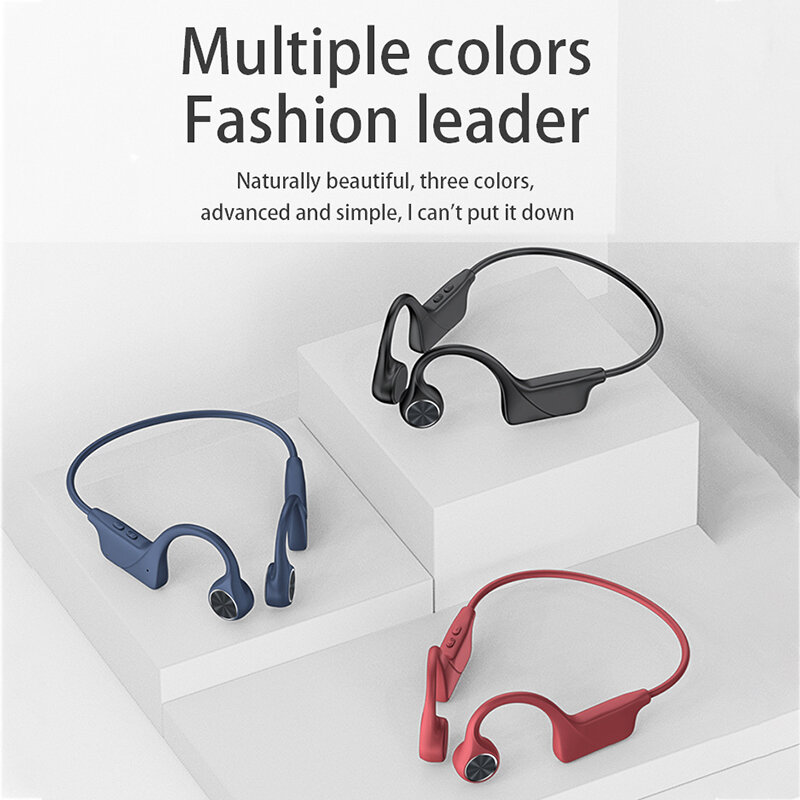 Knochen Leitung Kopfhörer Bluetooth 5,0 Drahtlose Ohrhörer Wasserdicht Sport Headset mit Mikrofon für 2021 Neue Entwickelt