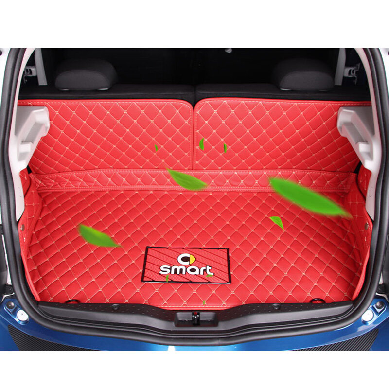 Auto ทั้งหมดล้อมรอบ Trunk Mat ป้องกันผ้ากันเปื้อน Pad สำหรับ Smart Forfour 453อุปกรณ์ตกแต่งภายในรถยนต์จัดแต่งทร...