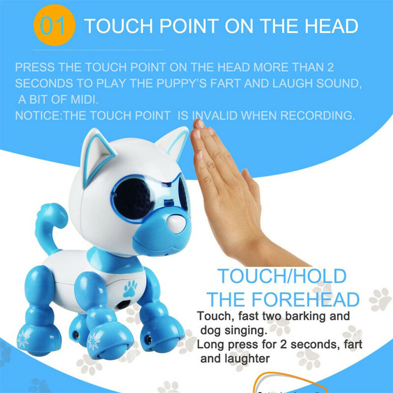 Robot Intelligent chien électronique chiot animaux de compagnie jouets enfants tactile Intelligent Interaction intelligente amusement Playmate son enregistrement Flexible