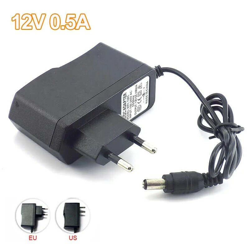 Ac 100-240V Dc 12V 0.5A 500mA Camera Power Adapter Supply Charger Opladen Adapter Voor Led strip Licht 5.5Mm X 2.1Mm H10