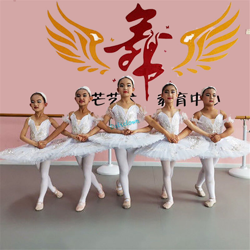 Classic Professional Ballet Tutu Adult Kids White Swan Lake Pancake Tutu Ballerina Party Dance Costume Ballet Dress Girls Women