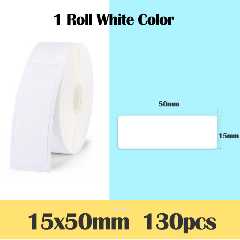 Niimbot Kertas Termal Tahan Air Transparan dan Tahan Minyak, Kertas Label Putih untuk Printer Termal Portabel D11, Pembelian 5