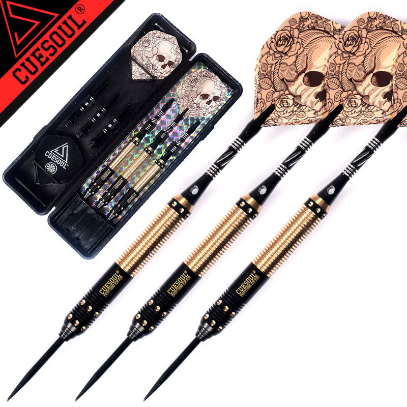 New CUESOUL 23g 25g 27g Professional Steel Tip Darts Golden And Black Dart Body With Dart Flights