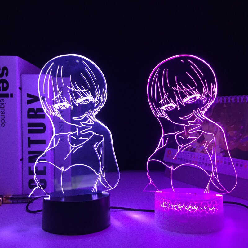 우자키 찬 침실 장식용 LED 야간 조명, 애니메이션 3D 램프, 걸고 싶어, 선물 야간 조명, 16 색 원격 직송