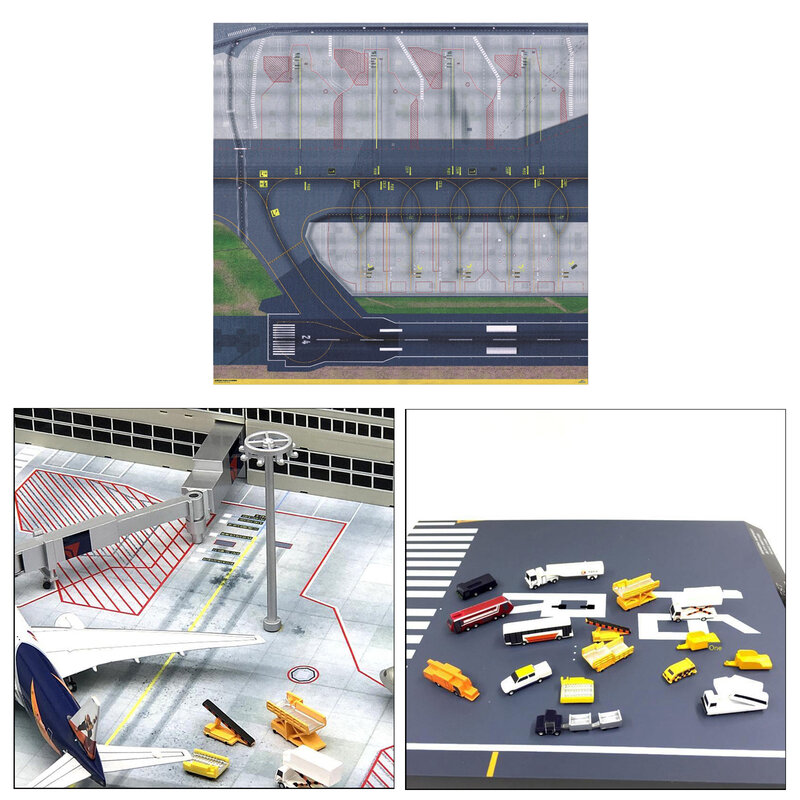 Modelo de hoja de diseño de aeropuerto/delantal para secciones de pista 1/400 y 1/500, soporte de tierra Diorama, puerta de aeropuerto, Torre