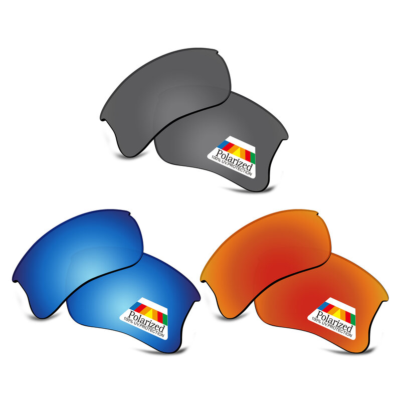 Bwake-Lentes de repuesto polarizadas para chaqueta, lentes de sol de color negro, azul y rojo fuego, modelo XLJ, 3 pares