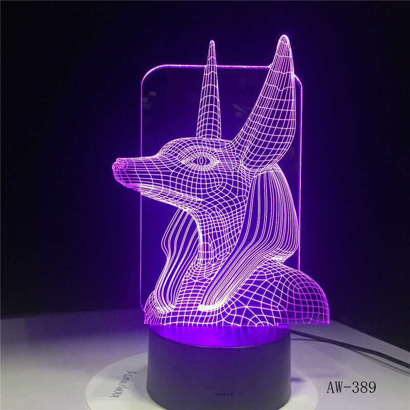 3D Sheep-Head Night Lights Optical Visualization Illusion Lamp Office Light 7 Colors Change Touch Switch Table  AW-389