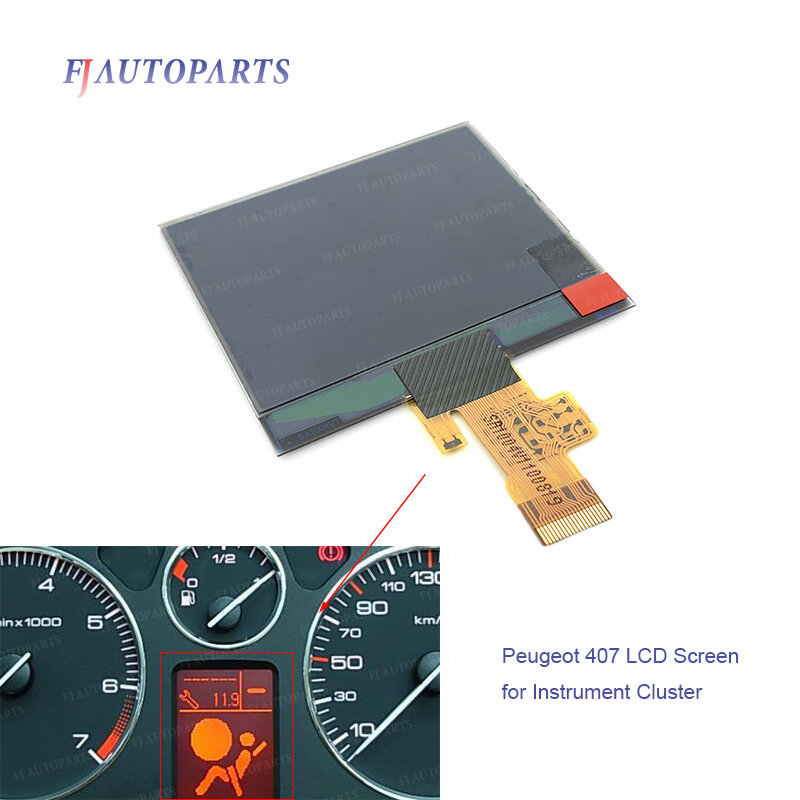 Tampilan Layar LCD Cluster Instrumen untuk Peugeot 407 407SW HDI Perbaikan Piksel Dasbor Pasangan