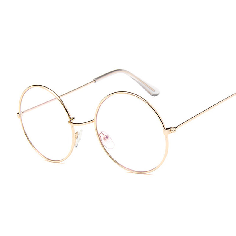 Occhiali rotondi Vintage lenti trasparenti moda montatura rotonda in metallo dorato occhiali da vista uomo donna montatura per occhiali occhiali finti
