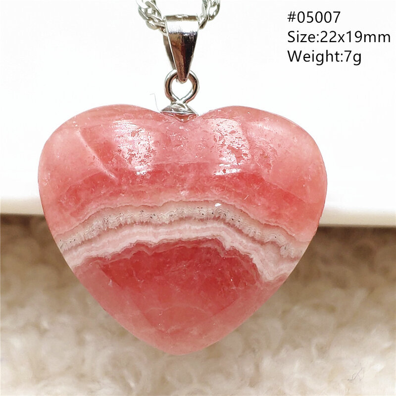 Collier en argent Sterling 925 avec pendentif en forme de cœur, Rose naturelle, perles de Rhodochrosite rouge, à la mode, AAAAAA