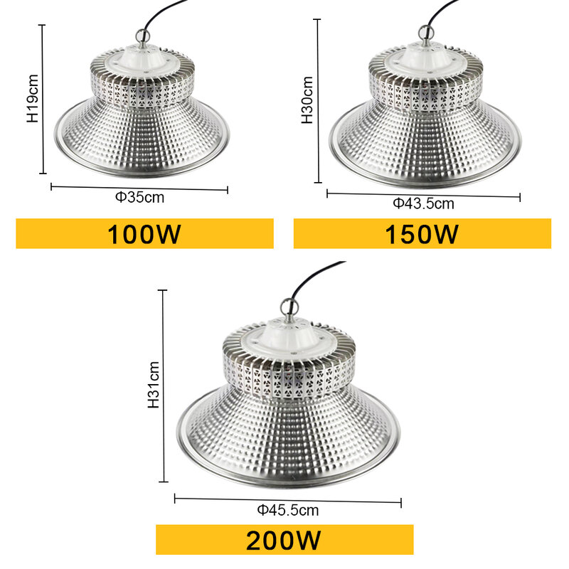 SANDIY High Bay Light 200W Workshop Led Lighting 100W 150W Powerful Industrial and Mining Lamp for Warehouse Factory Mall Garage
