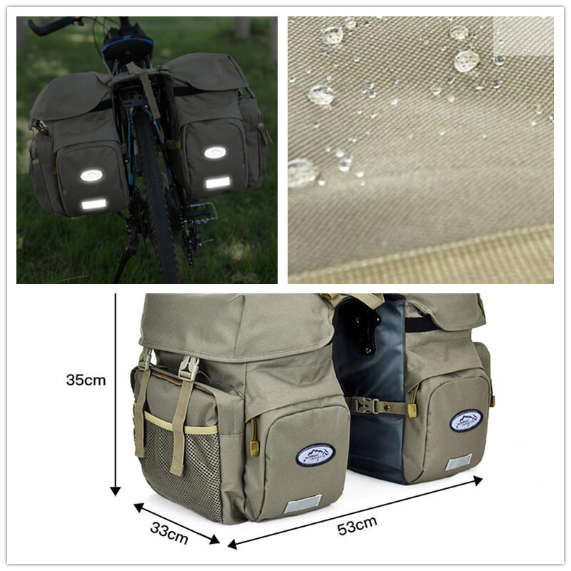 Bicycle and motorcycle saddle bag, travel waterproof bicycle and motorcycle bag, optional raincoat