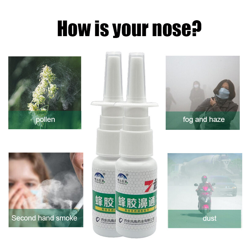 5-10PCS 7 secondi Spray per naso di propoli gocce nasali di erbe naturali Pure cinesi per alleviare la rinite e l'assistenza sanitaria del naso ridimensionato