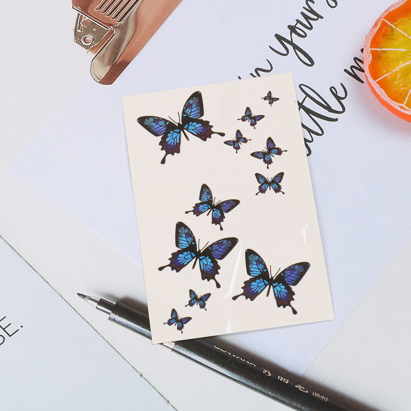 1 Buah Stiker Tato Sementara Kupu-kupu 3D untuk Wanita Anak Perempuan Stiker Tato Kilat Seni Tubuh Stiker Tato Tahan Air Kaki Lengan Kaki